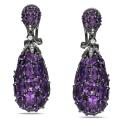 14k White Gold Amethyst and 1/6ct TDW Diamond Earrings (H-I, SI1-SI2)