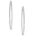 Miadora 14k White Gold 1ct TDW Diamond Hoop Earrings (H-I, SI1-SI2)