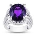 14k White Gold Amethyst and 3/4ct TDW Diamond Ring (H-I, SI1-SI2)