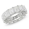 18k White Gold 10 3/4ct TDW Emerald-cut Diamond Ring (D-E, VVS1-VVS2)
