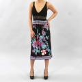 Meetu Magic Women's Black Vibrant Floral Dress