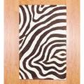 Indo Hand-tufted Zebra-print Brown/ Ivory Wool Rug (3'3 x 5'3)