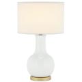 Indoor 1-light Louvre White Table Lamp