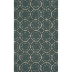 Hand-hooked Gray Petitot Rug (9' x 12')