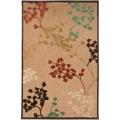 Woven Tan Zynx Indoor/Outdoor Floral Rug (3'9 x 5'8)