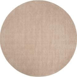 Hand-crafted Beige Solid Casual Dipson Wool Rug (9'9 Round)