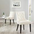 Marseille Cream Leather Nailhead Dining Chairs (Set of 2)