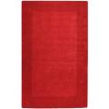 Hand-crafted Solid Red Tone-On-tone Bordered Cryo Wool Rug (3'3 x 5'3)