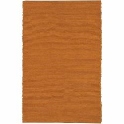 Hand-woven Mandara Orange Rug (5' x 7'6)