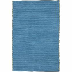Hand-woven Mandara Blue Rug (2' x 3')