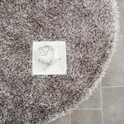 Medley Textured Shag Grey Rug (5' Round)
