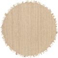 Hand-woven White Agraph Jute Rug (6' Round)