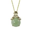 Gems For You 14k Yellow Gold Jade Necklace