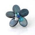 Blue Daisy Mother of Pearl Free Size Floral Ring (Thailand)