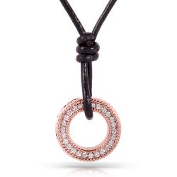 Nitez N Daze 14k Rose Gold 1/2ct TDW Black and White Diamond Necklace (H-I, I1-I2)