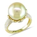 14k Yellow Gold South Sea Pearl and 3/4ct TDW Diamond Ring (H-I, SI1)