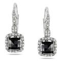 Miadora 14k White Gold 1ct TDW Black and White Diamond Earrings (H-I, I1-I2)