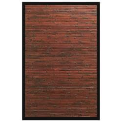 Apyan Mahogany Bamboo Rug with Black Border (5' x 8')