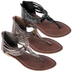 Journee Collection Women's 'Restrit' Studded Strappy Flip Flop Sandal