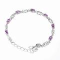 De Buman Sterling Silver Amethyst Bracelet