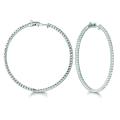 14k White Gold 3ct TDW Diamond Round Hoop Earrings (H-I, I1-I2)
