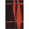 Noah Packard Hand-tufted Dark Brown/Red Contemporary Lycus New Zealand Wool Abstract Rug (3'3 x 5'3)