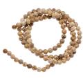 Picture Jasper 3mm Round Beads Tan Brown/16-inch Strand