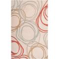 Hand-tufted Contemporary Ivory Zambia Geometric Circles Rug (5' x 7'6)