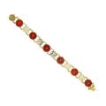 Mason Kay Natural Red Jadeite Jade Six Disc Bracelet