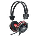Connectland Red Over-Ear Stereo Headset with Detachable Microphone