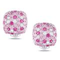 Miadora Sterling Silver 4ct TGW Pink and White Sapphire Earrings