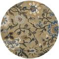 Handmade Botanical Gardens Green Wool Rug (6' Round)