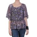 Journee Collection Women's Contemporary Plus Sheer Smocked Butterfly Sleeve Blouse