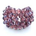 Purple Crystal Charm Five Row Net Handmade Bracelet (Thailand)