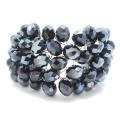Black Crystal Charm Five Row Net Handmade Bracelet (Thailand)