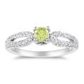 Miadora 14k White Gold 1/2ct TDW Yellow and White Diamond Ring (H-I, I1-I2)