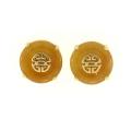 Mason Kay 14k Yellow Gold Yellow Jadeite Disc Earrings