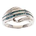 D'Yach Sterling Silver 3/5ct Blue Diamond Ring (G-H, I1-I2)
