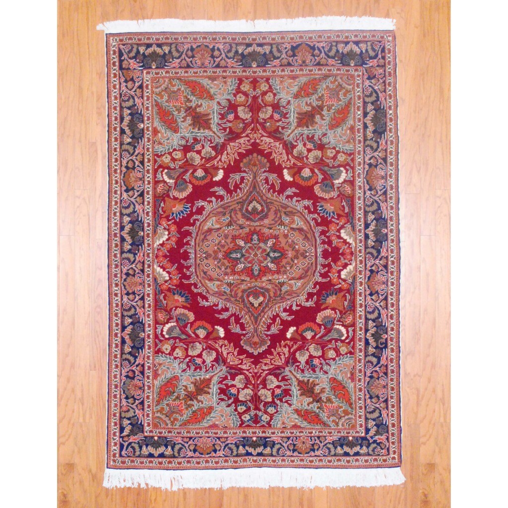 Afghan Hand knotted Vegetable Dye Red/ Blue Wool Rug (410 x 73