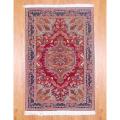 Afghan Hand-knotted Vegetable Dye Red/ Blue Wool Rug (4'10 x 7'3)