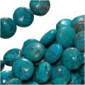 Turquoise Matrix Jasper Lentil Bead 10mm 15.5-inch Strand