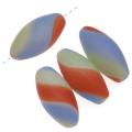 Hand-blown Glass Tri-Color Lampwork Oval Beads 25mm