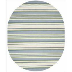 Hand-hooked Blue Country Heritage Rug (7'8 x 9'6 Oval)