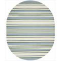 Hand-hooked Blue Country Heritage Rug (7'8 x 9'6 Oval)