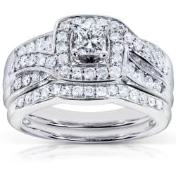 14k White Gold 1ct TDW Diamond Bridal Rings Set