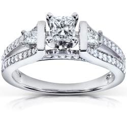 14k White Gold 3/4 ct TDW Diamond Three-stone Engagement Ring (H-I, I1-I2)