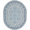 Hand-hooked Blue Country Heritage Rug (7'6 x 9'6 Oval)