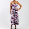 Meetu Magic Plus Size Purple Halter Top Maxi Dress