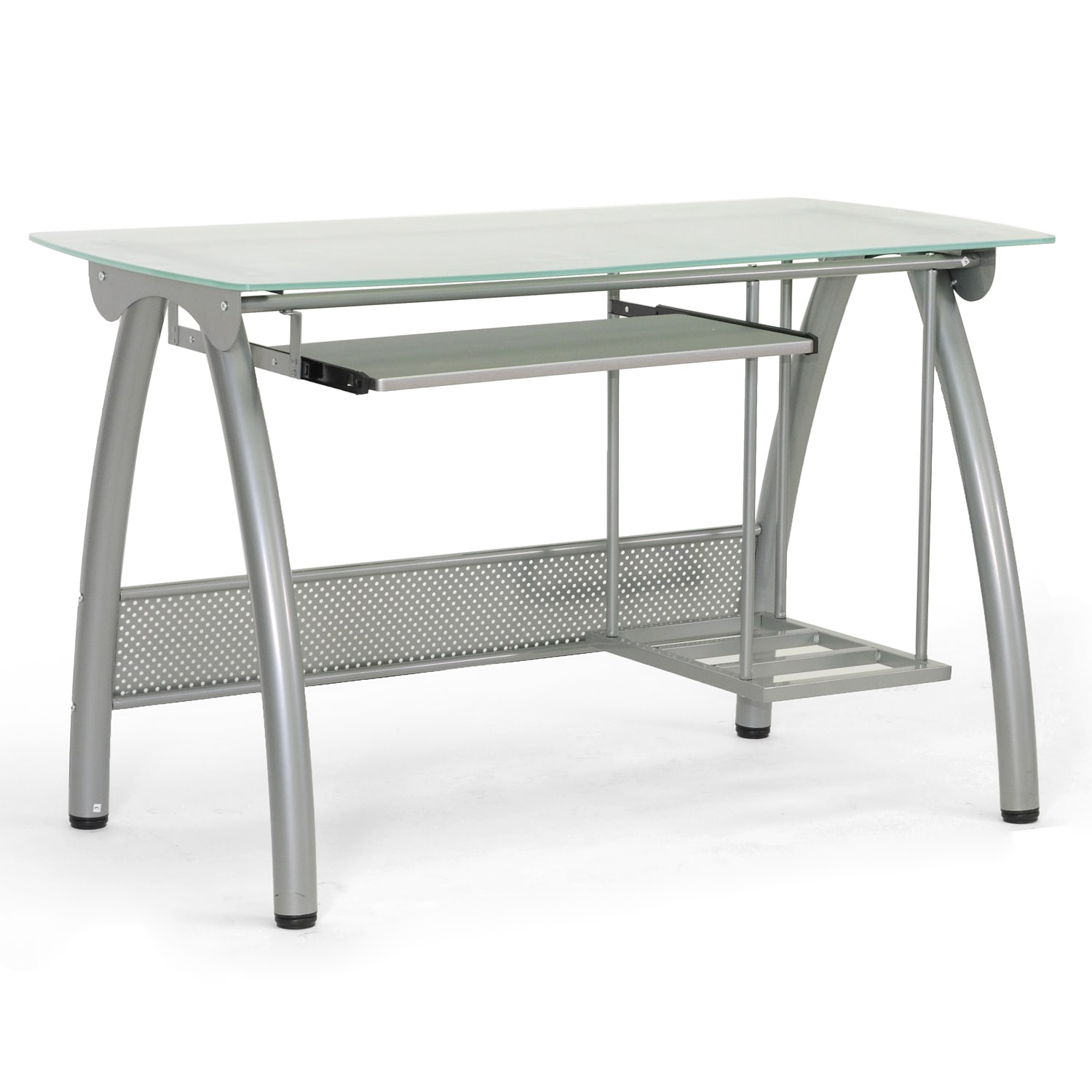 Tamm Silver Modern Computer Desk with CPU Stand  
