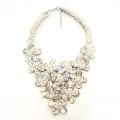 Grande Zebra Mother of Pearl Plumeria Floral Lush Necklace (Thailand)